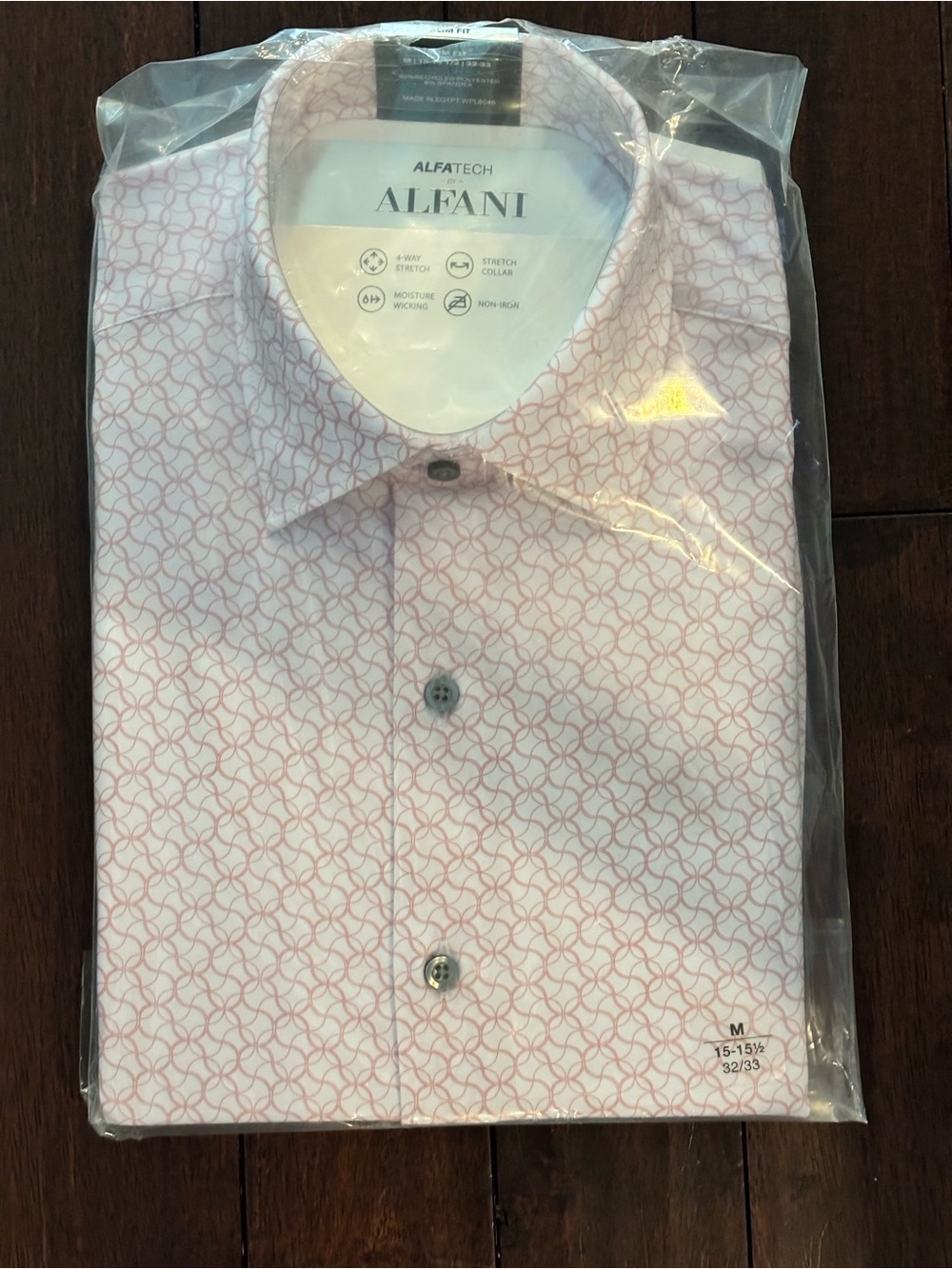 Alfani Men’s Pink Patterned Dress Shirt